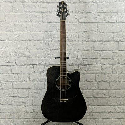 Samick Greg Bennett Dreadnought Acoustic Electric Guitar - Trans Black