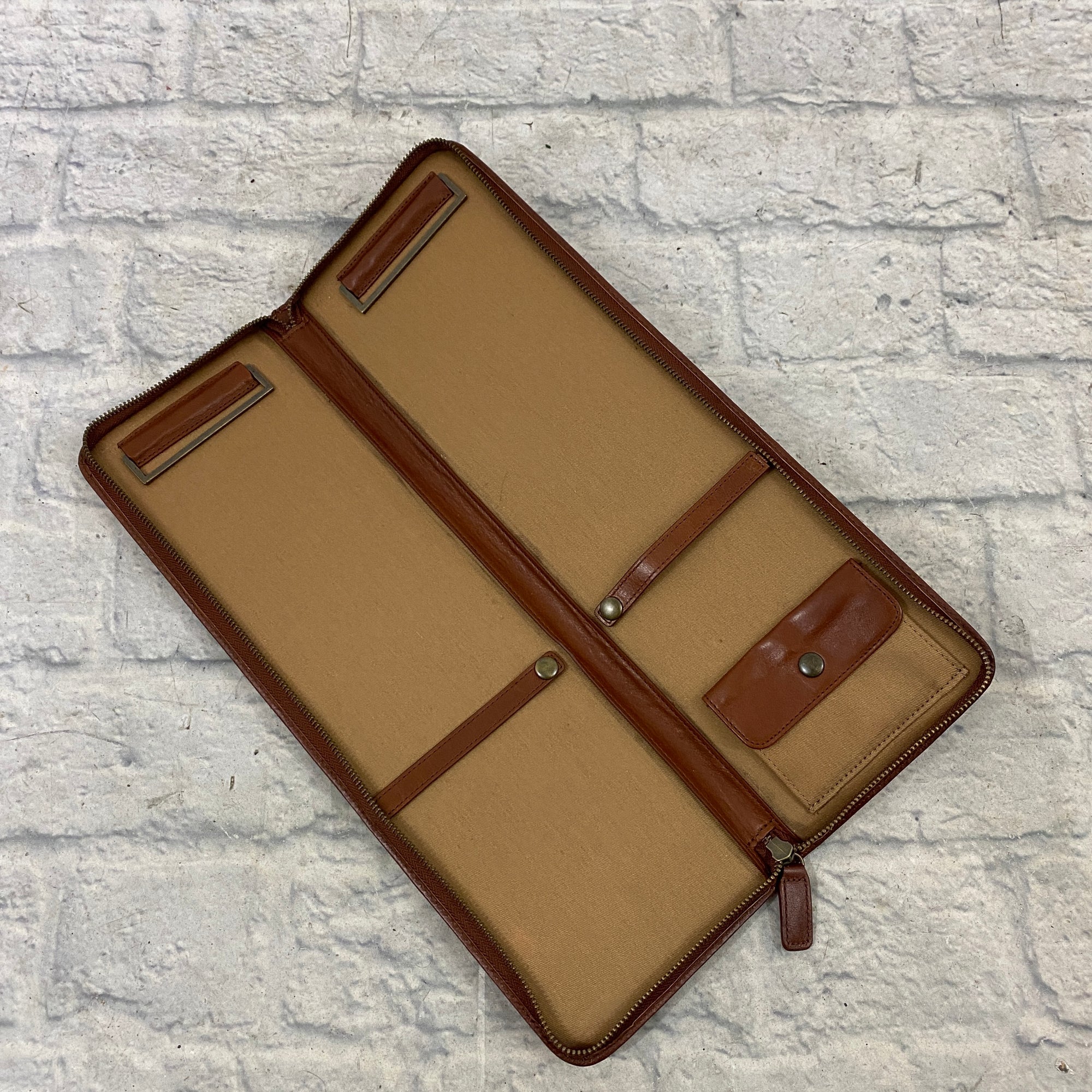 Red Envelope Zippered Leather Stick Bag