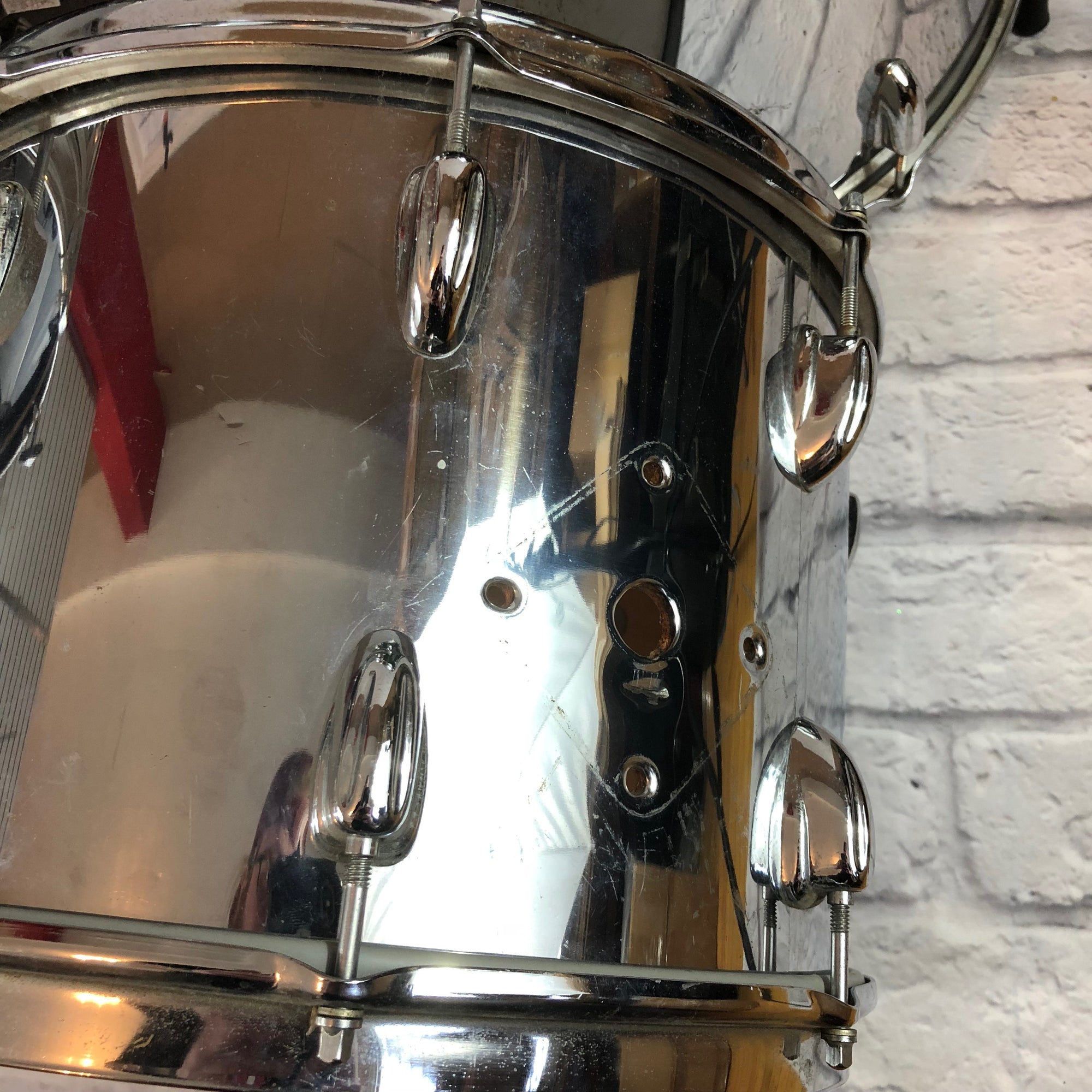 1970s Vintage Slingerland 5pc Chrome over Maple Drum Set 24/18/14/14/13