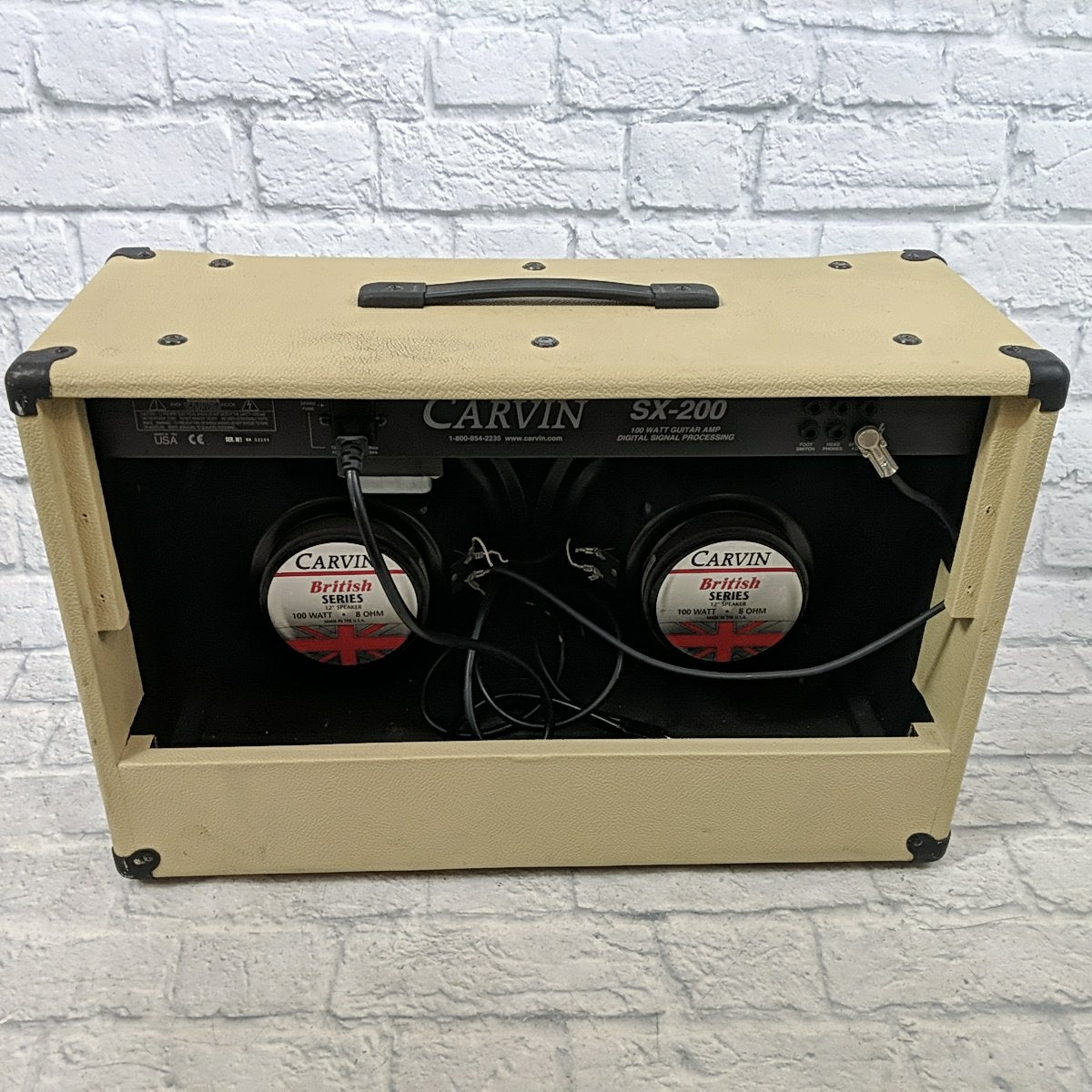 Carvin SX-200 2x12 Combo Guitar Project Parts Amp Creme Tolex w/ Briti ...