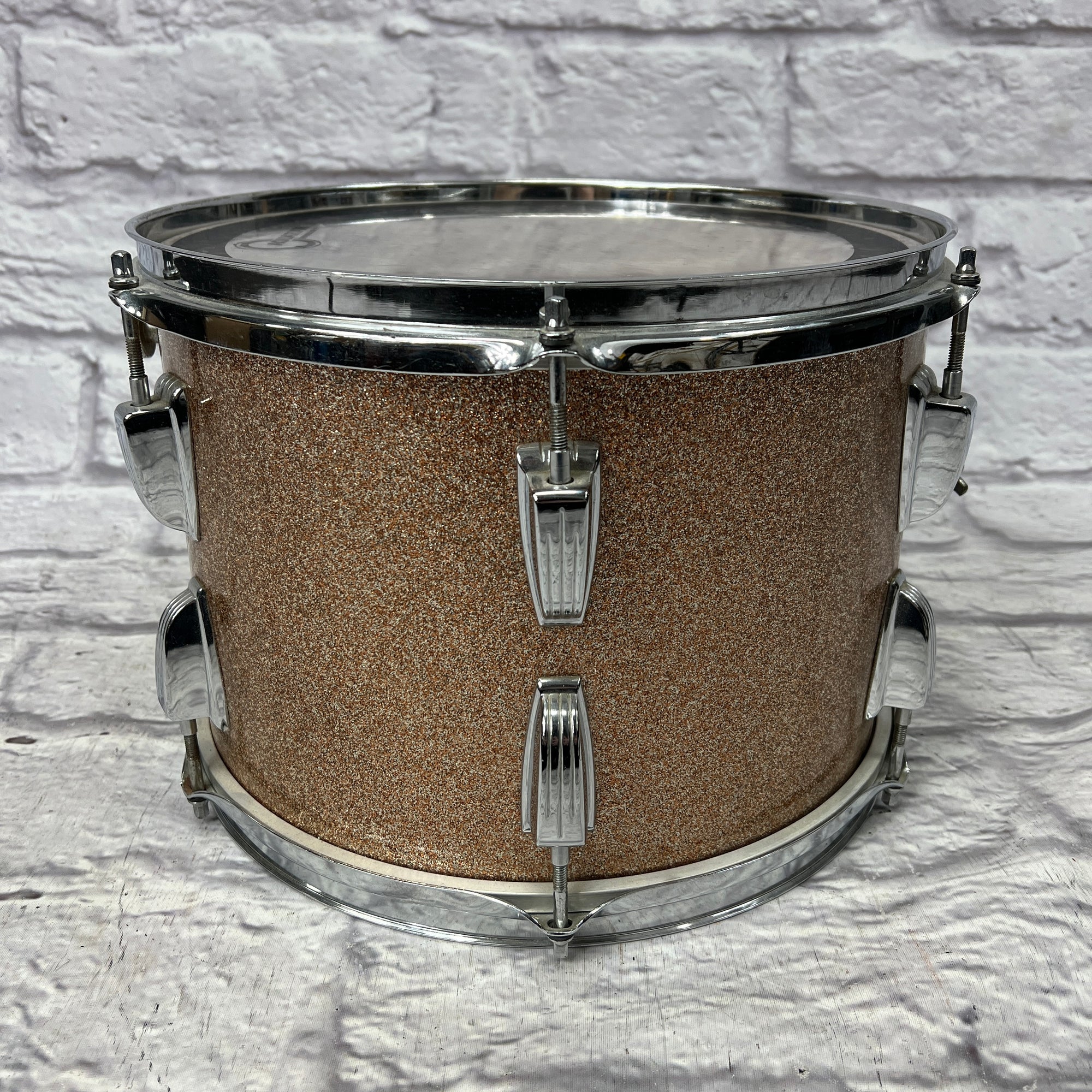 Vintage Ludwig B/O Blue Olive 13x9 13x9" Rack Tom Champagne Sparkle