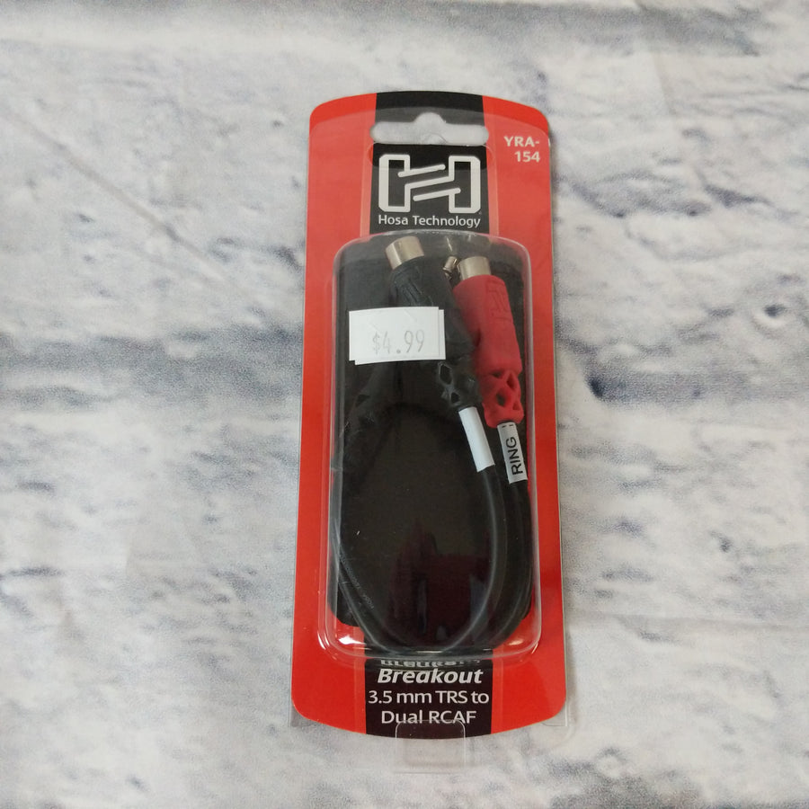 Hosa YRA-154 Stereo Breakout Cable - 3.5mm Male TRS to Dual Female RCA