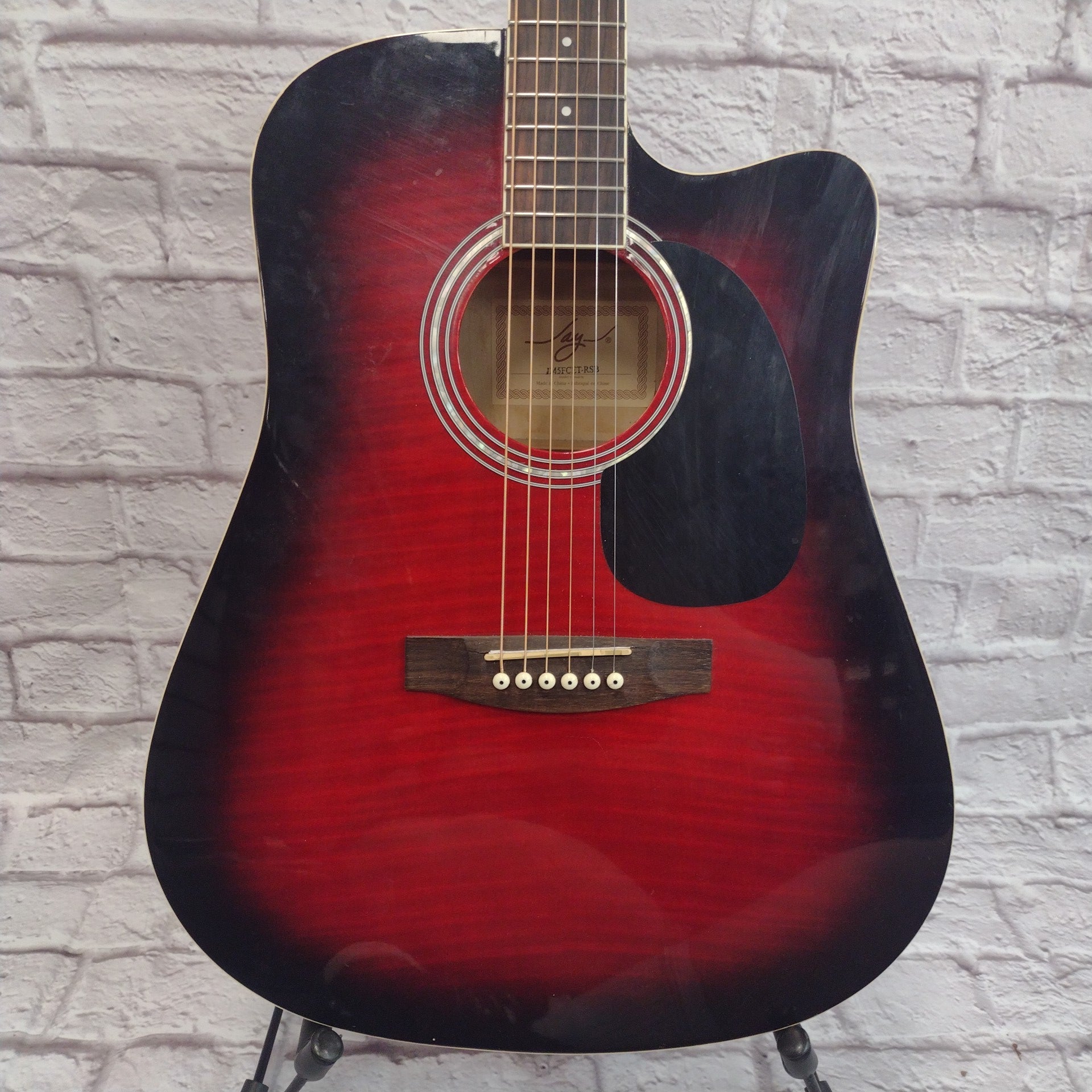 Jay Turser JJ45 Red Acoustic Guitar