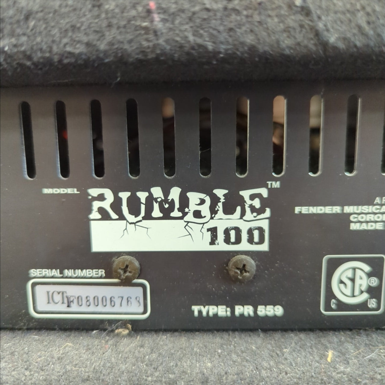 Fender Rumble 100 Bass Guitar Combo Amp