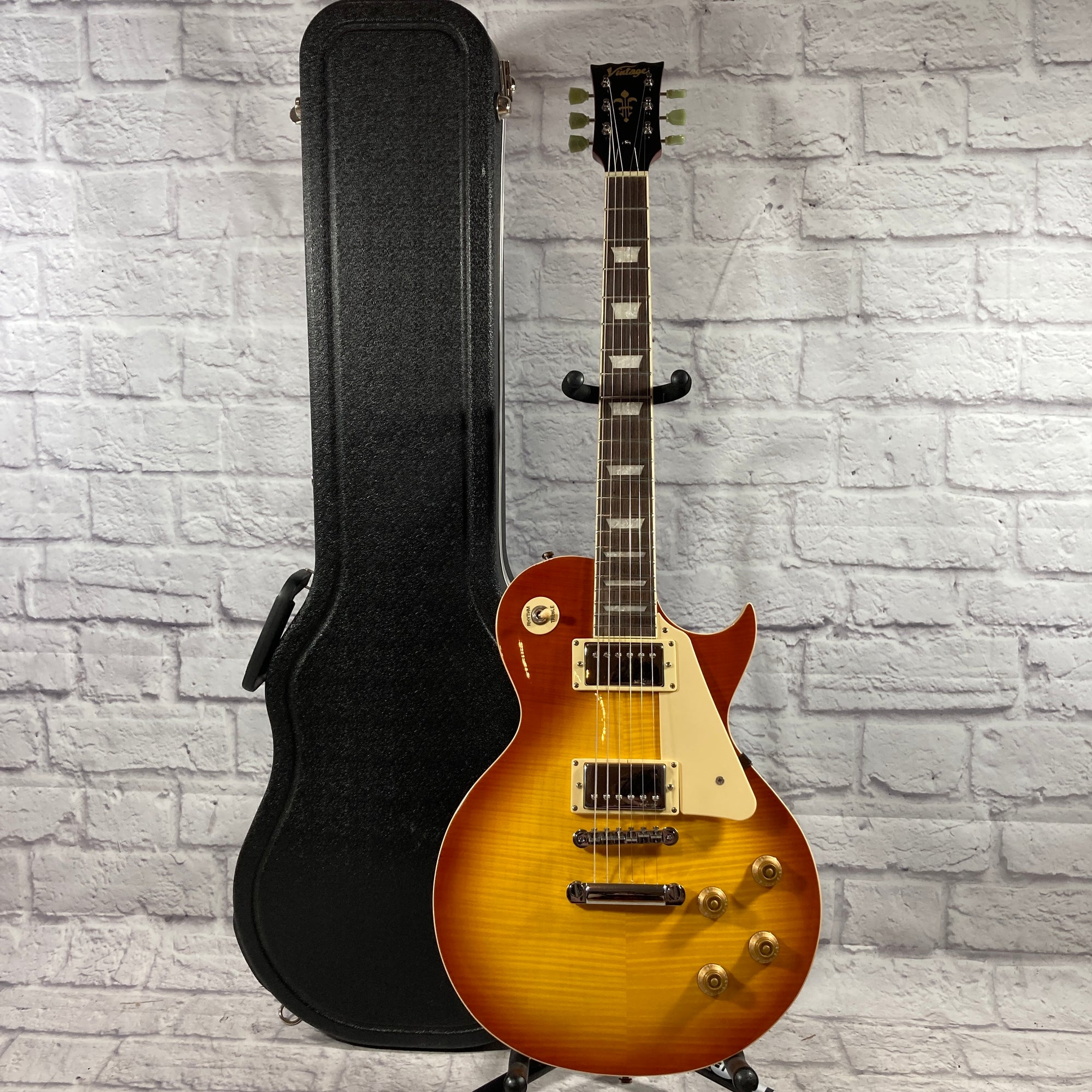 Vintage Les Paul Style Electric Guitar w/ Hard Case