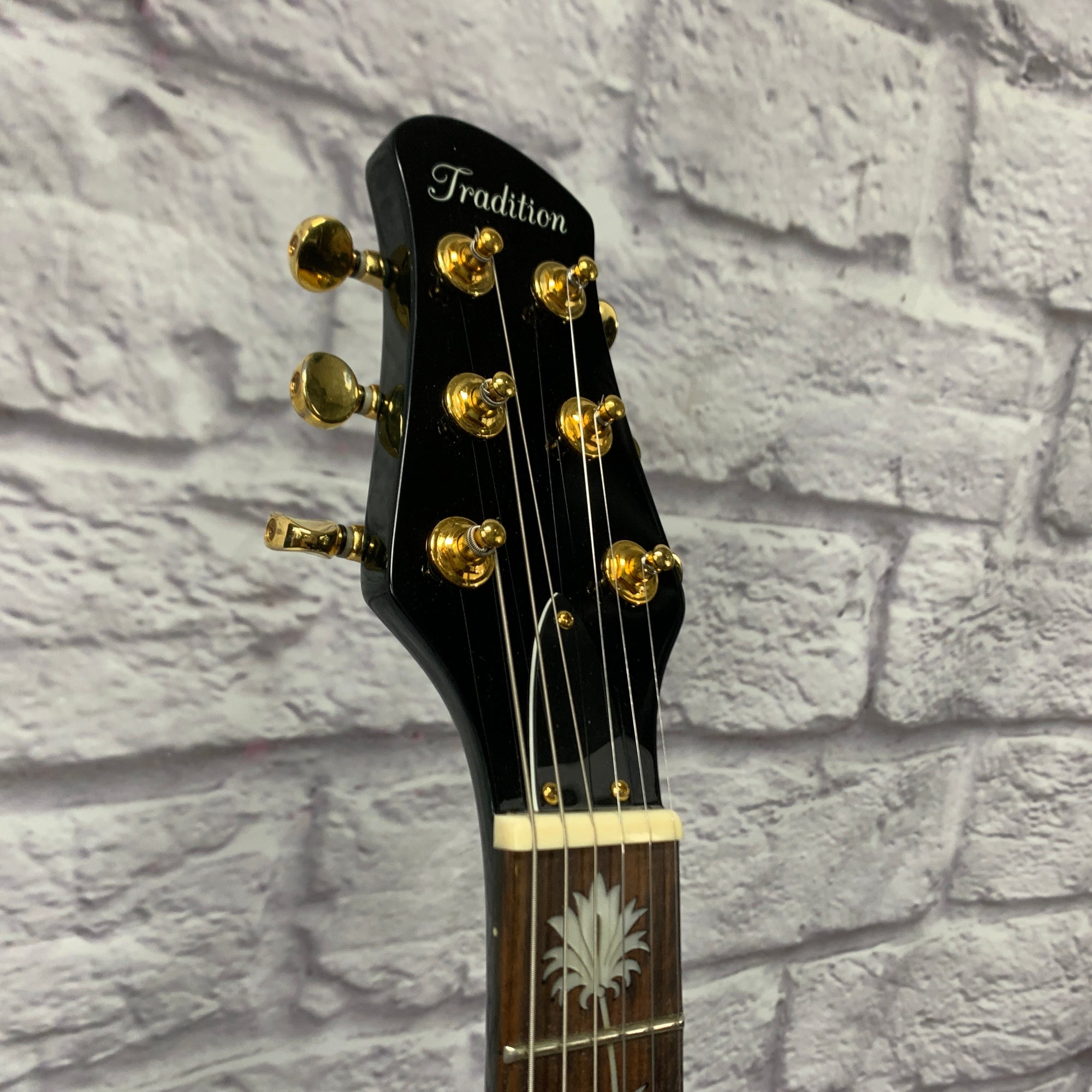 Tradition MTP-450 Semi Hollow Electric Guitar - Transparent Blue, Tree of Life Inlay, Hardshell Case