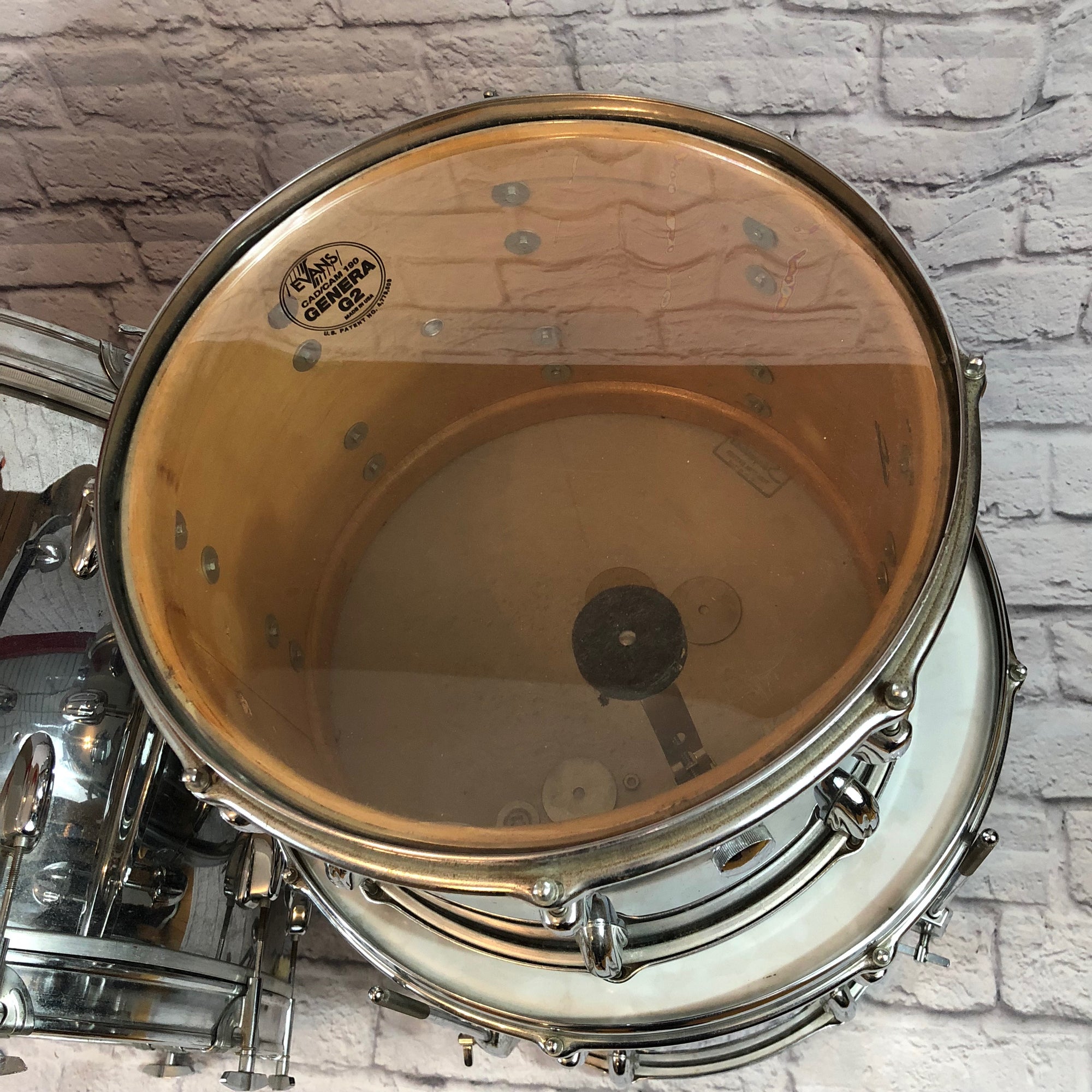 1970s Vintage Slingerland 5pc Chrome over Maple Drum Set 24/18/14/14/13