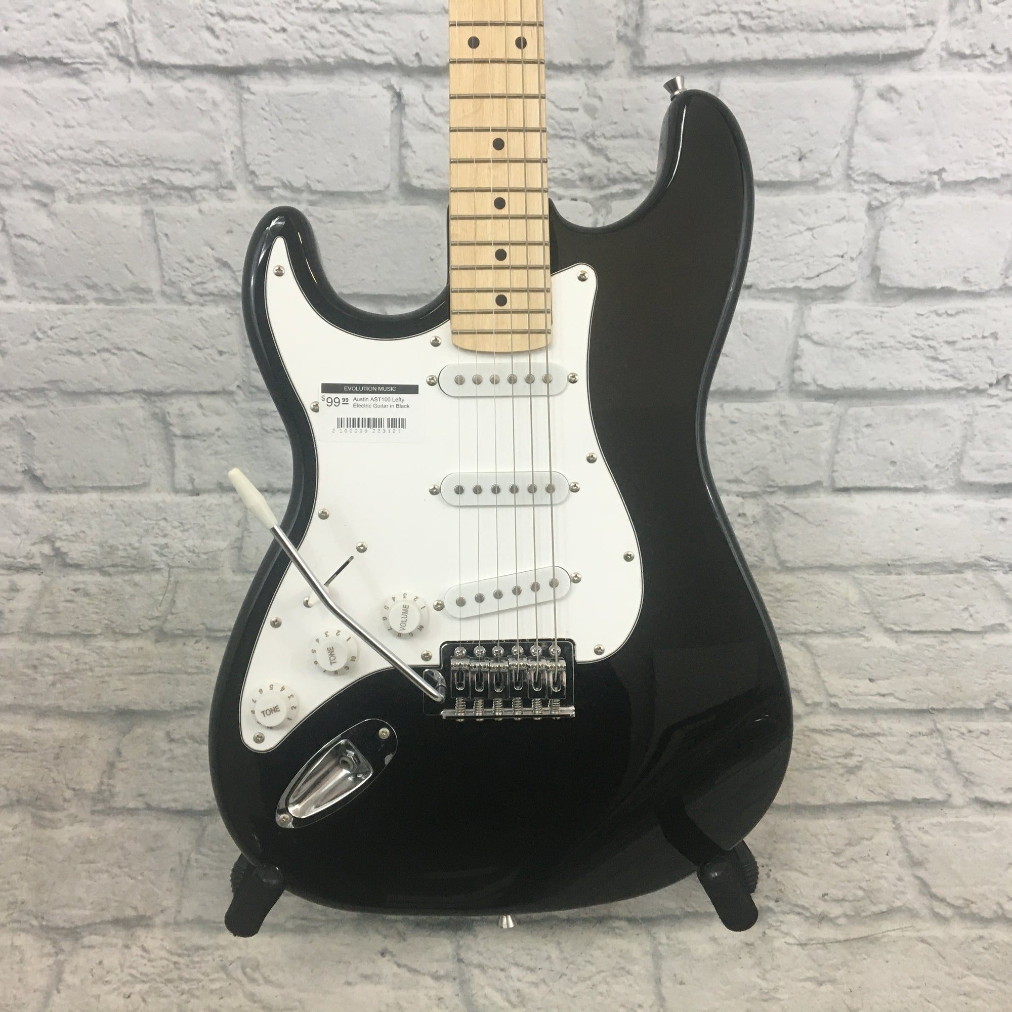 Austin AST100 Lefty Electric Guitar in Black