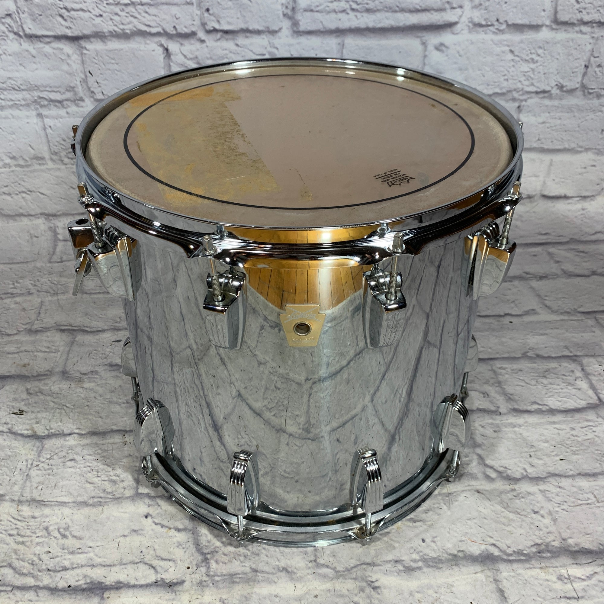 80s Ludwig Transition Badge Chrome over  Wood Rack Tom