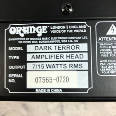Orange Amps Dark Terror Amp Head