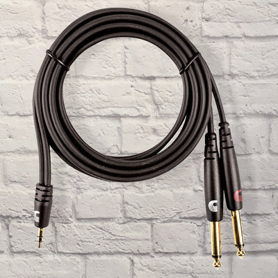 D'Addario 6FT Custom Series 1/8” Aux to Dual 1/4” Mono Cable PW-MPTS-06