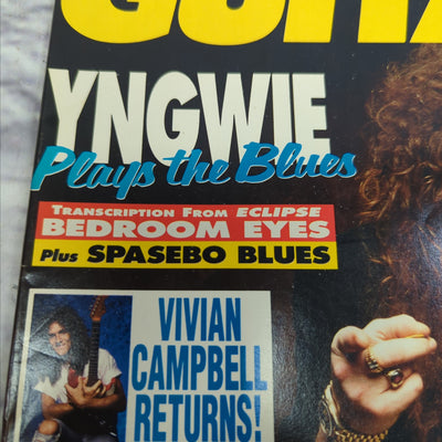 Guitar School September 1990 Yngwie Malmsteen Magazine with Tab