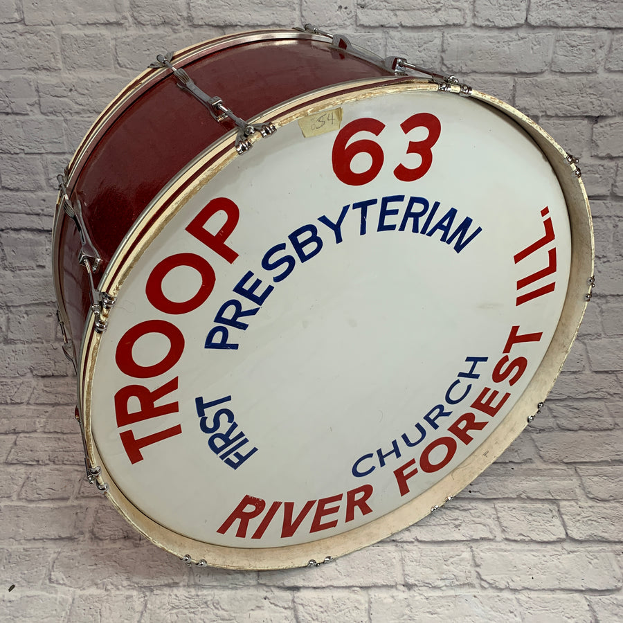 Ludwig 30in Marching Bass Drum Red Sparkle w/ Case