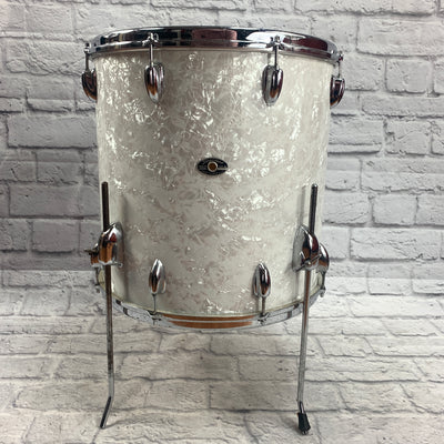 Vintage 1970s Slingerland 16 x 16 White Marine Pearl Floor Tom