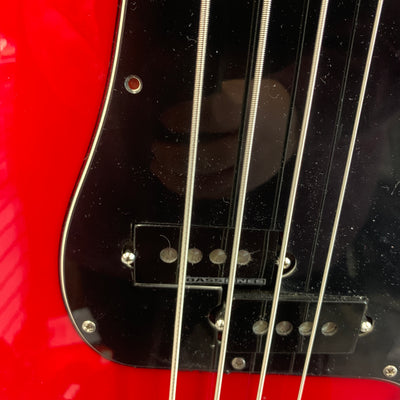 Squier P Bass Red 4 String Bass Guitar