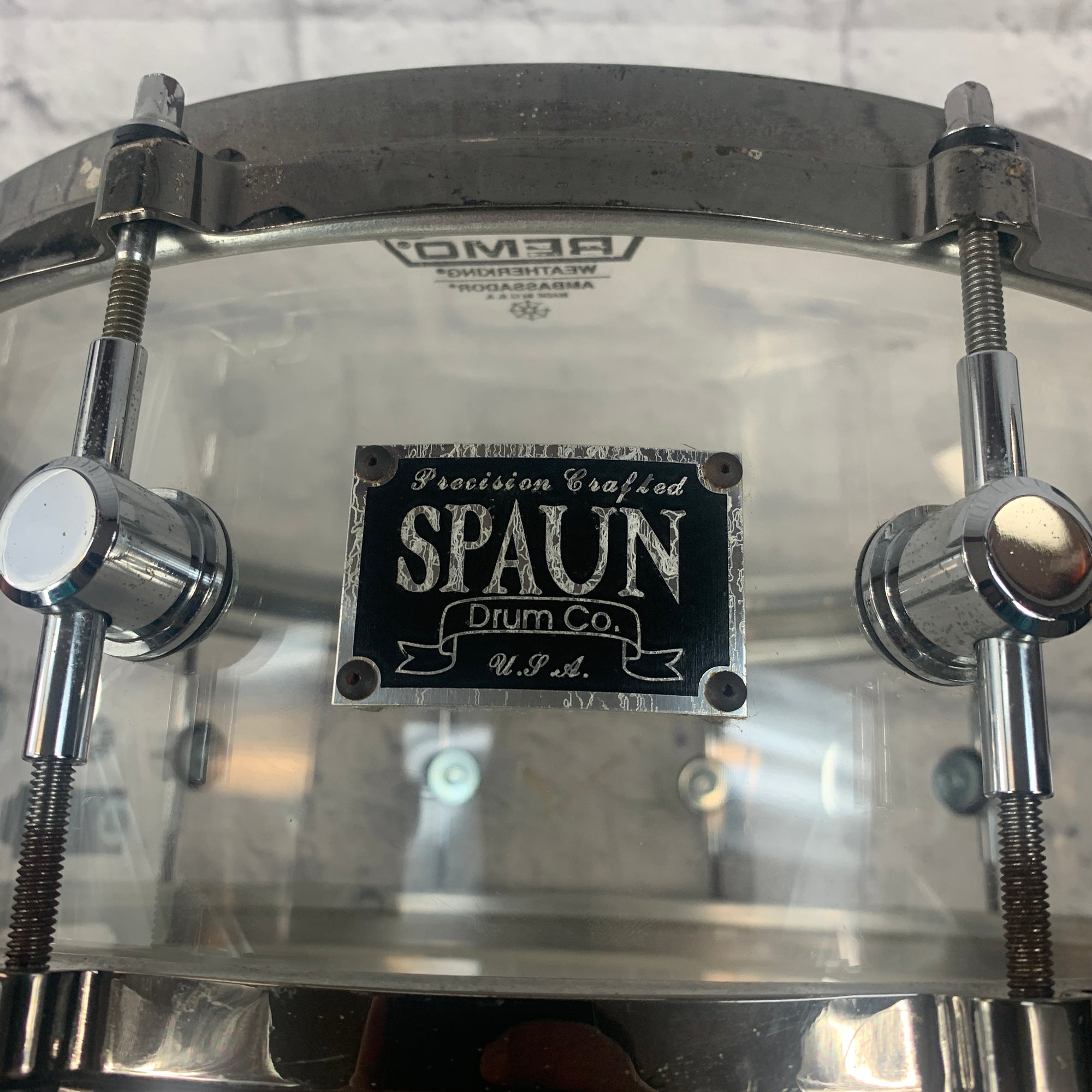 Spaun Drum Co. Clear Acrylic 14 x 6 Snare Drum