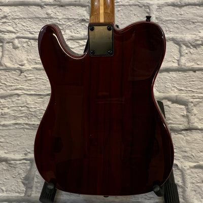 Maestro Telecaster Copy Electric Guitar Crimson Red Transparent