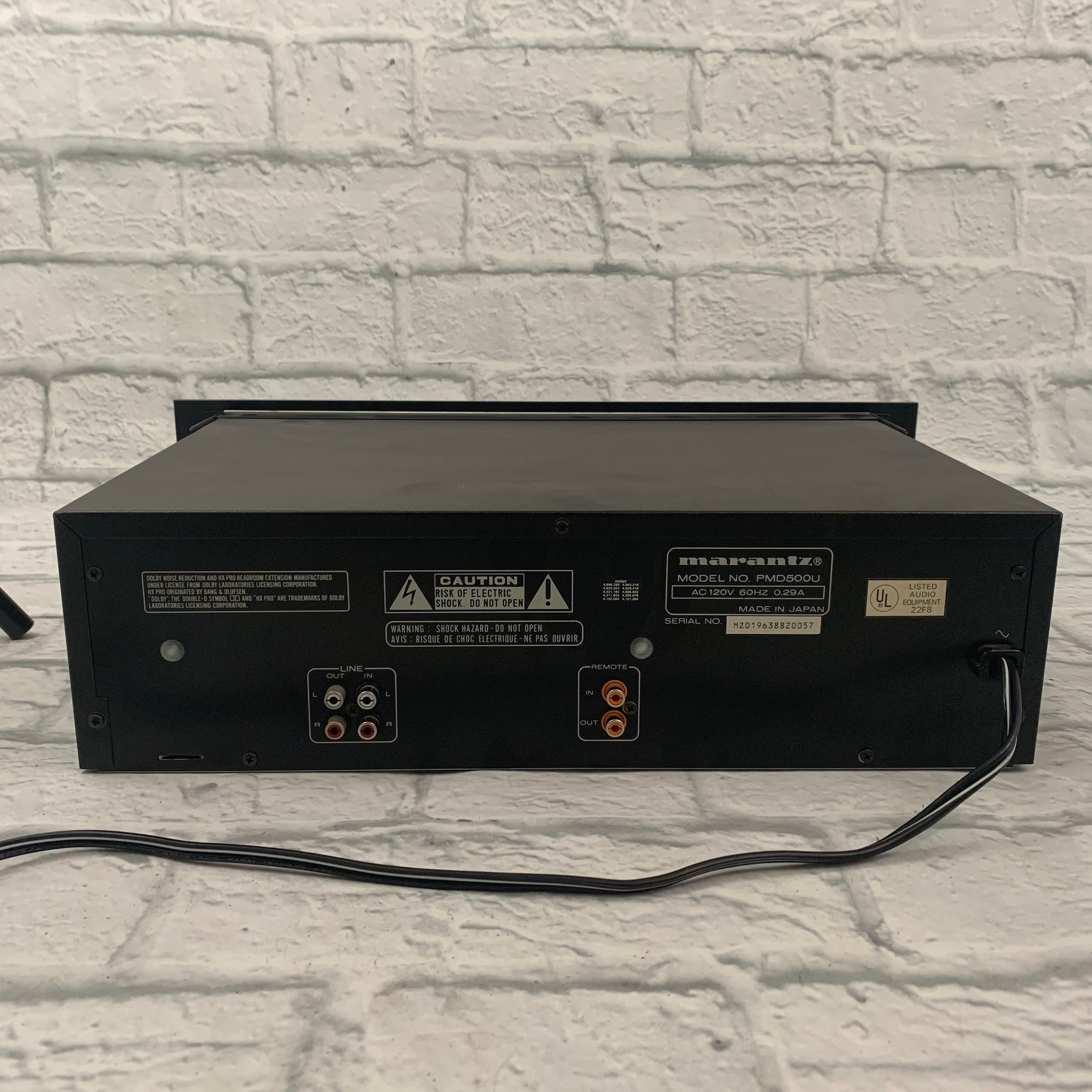 Marantz Professional PMD-500U Rackmount Cassette Recorder AS IS