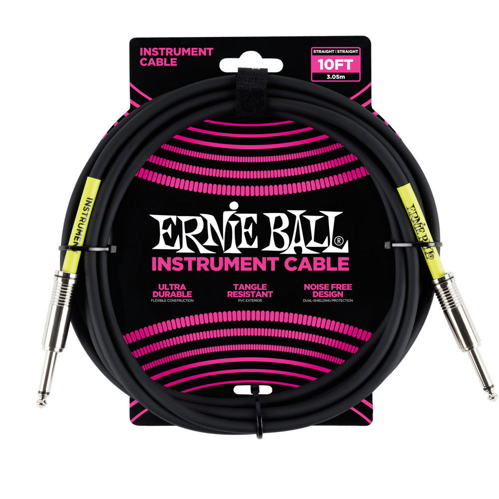 Ernie Ball Straight Instrument Cable - Black 10 ft.