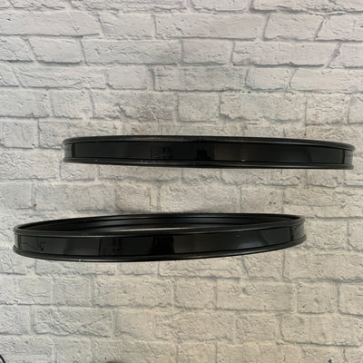 Unbranded 22" Metal Bass Drum Hoops Pair (Black)