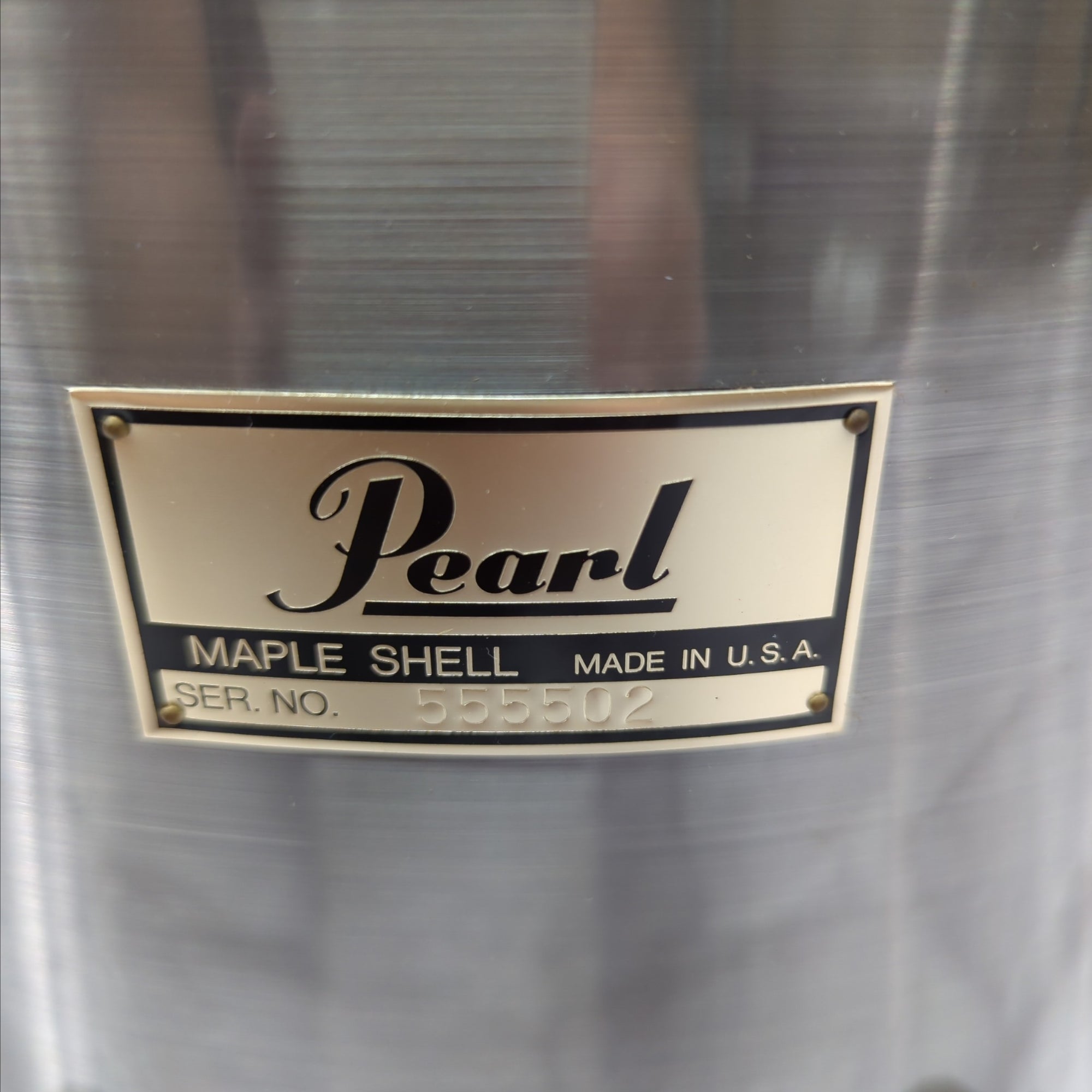 Pearl Maple Shell Made in USA 15x14 Tom Brushed Silver Metallic - Late 80s Early 90s