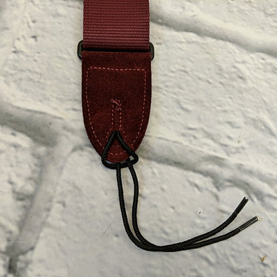 Levy's MSS8 Maroon 2" Wide Soft-hand Polypropylene Guitar Strap with Leather Ends