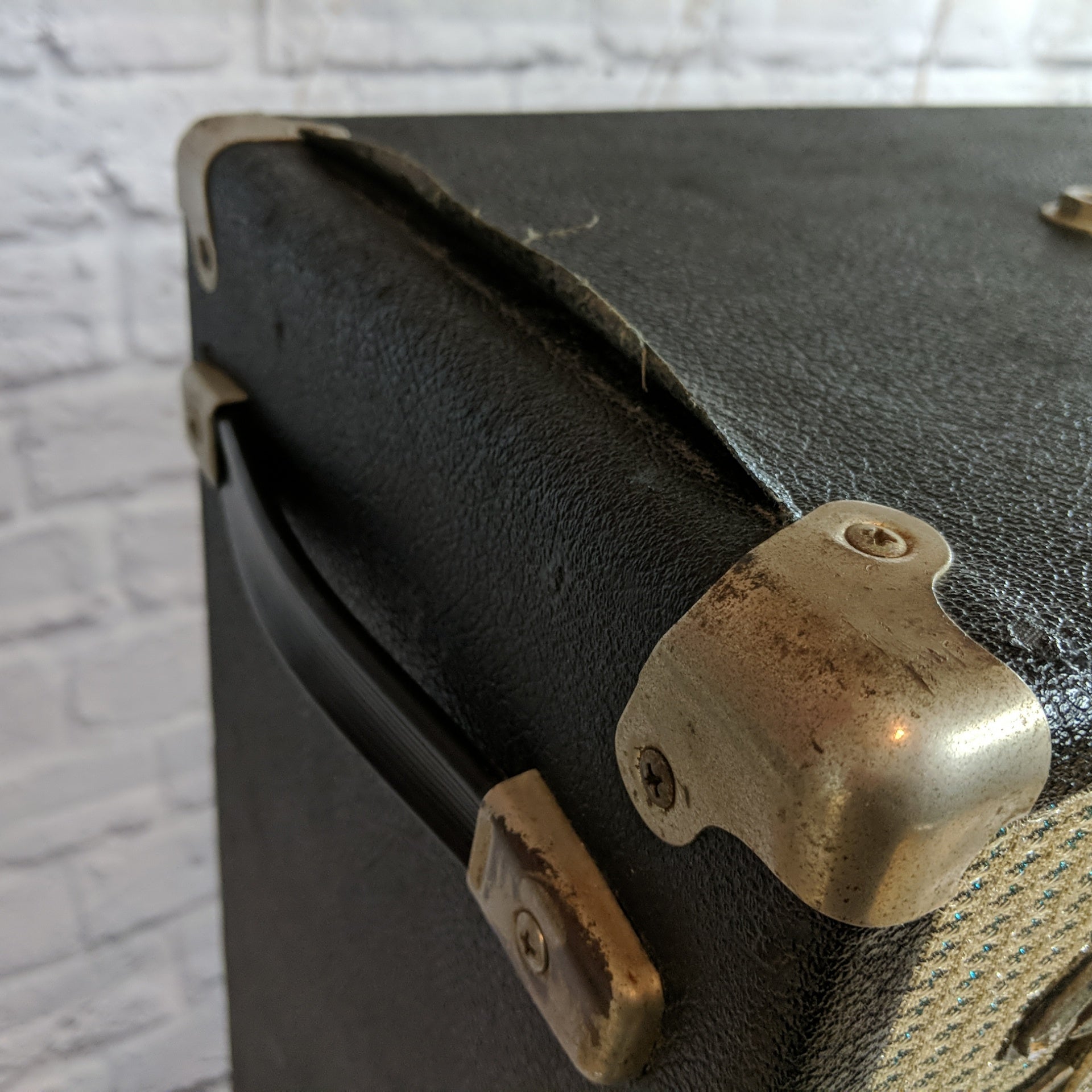 Vintage Fender Dual Showman D130 2x15 Black and Silver Cabinet 1970s