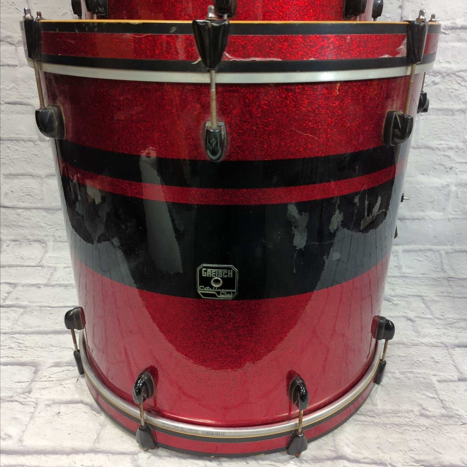 Gretsch Catalina Club Mod Drum Kit Red Sparkle Black Stripe