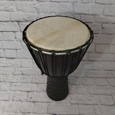 Hand Carved Wooden Rope Tuned Djembe 14 x 24"