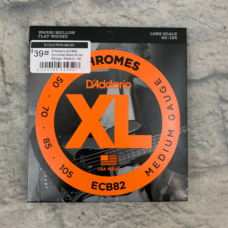 D'Addario ECB82 Chromes Bass Guitar Strings, Medium, 50-105, Long Scale