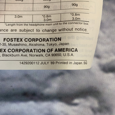 Vintage Fostex T10 Stereo Headphones
