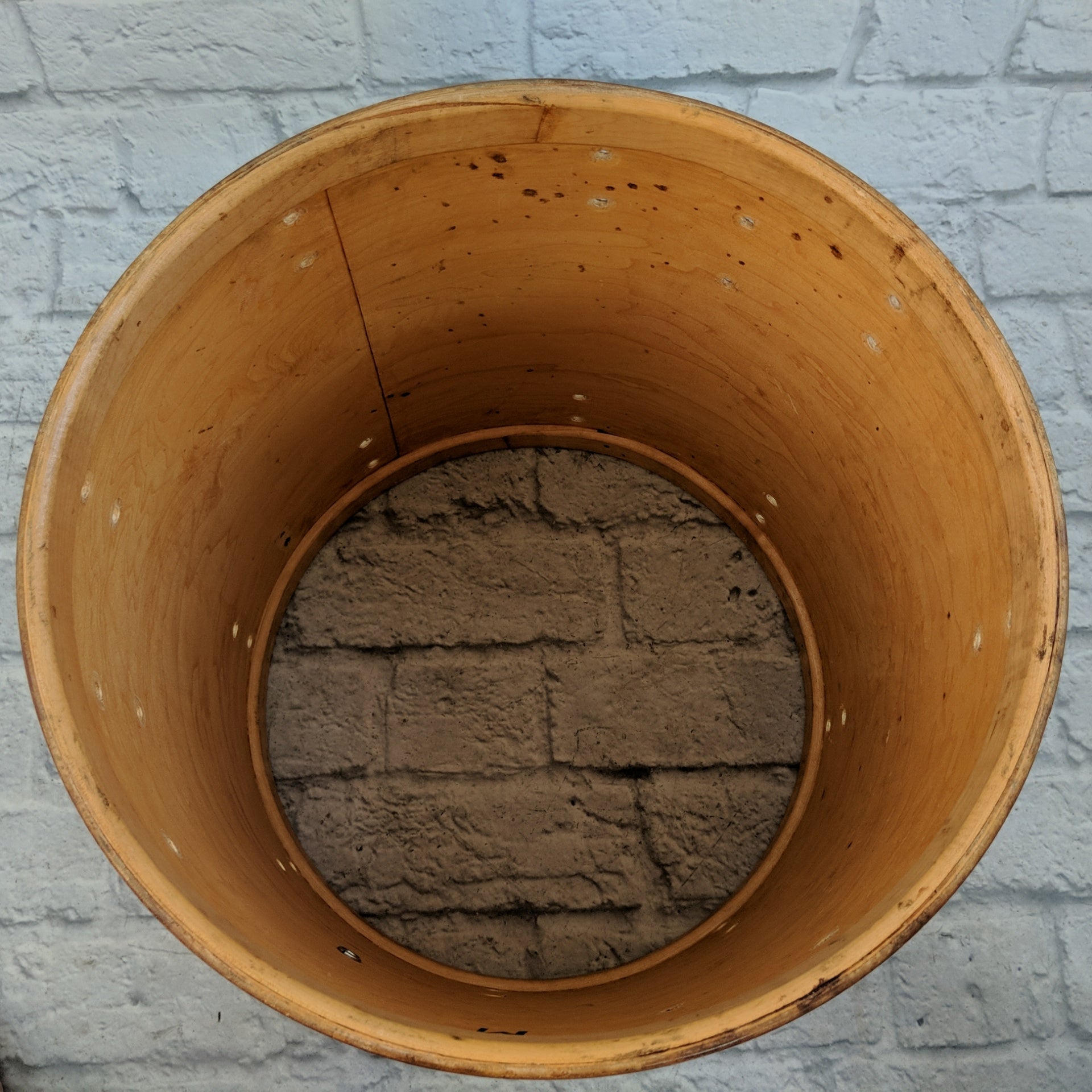Slingerland Vintage 70s Ribbon Mahogany Veneer 3ply Clear Maple Interior 16x16 Floor Tom Shell