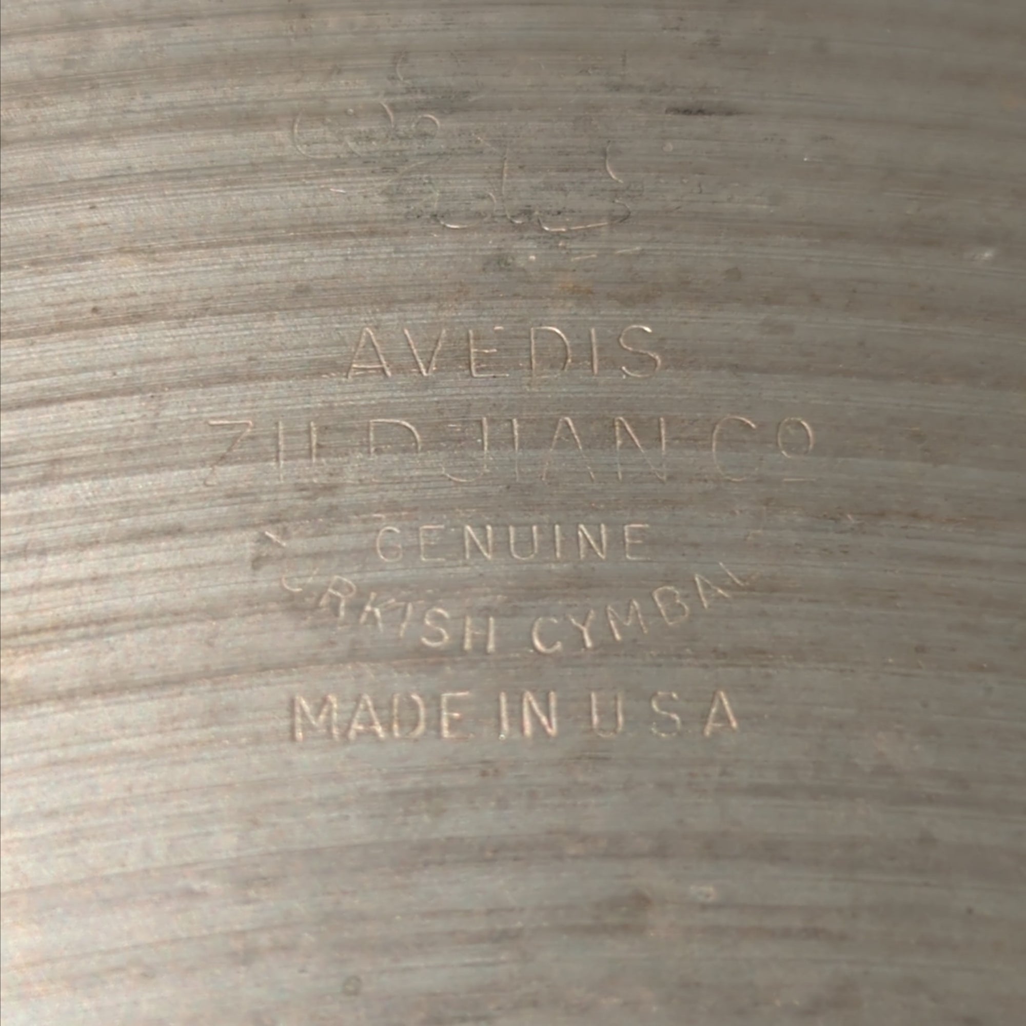 Vintage 1970s Zildjian Avedis 17" Crash Cymbal Hollow Logo