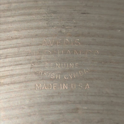 Vintage 1970s Zildjian Avedis 17" Crash Cymbal Hollow Logo