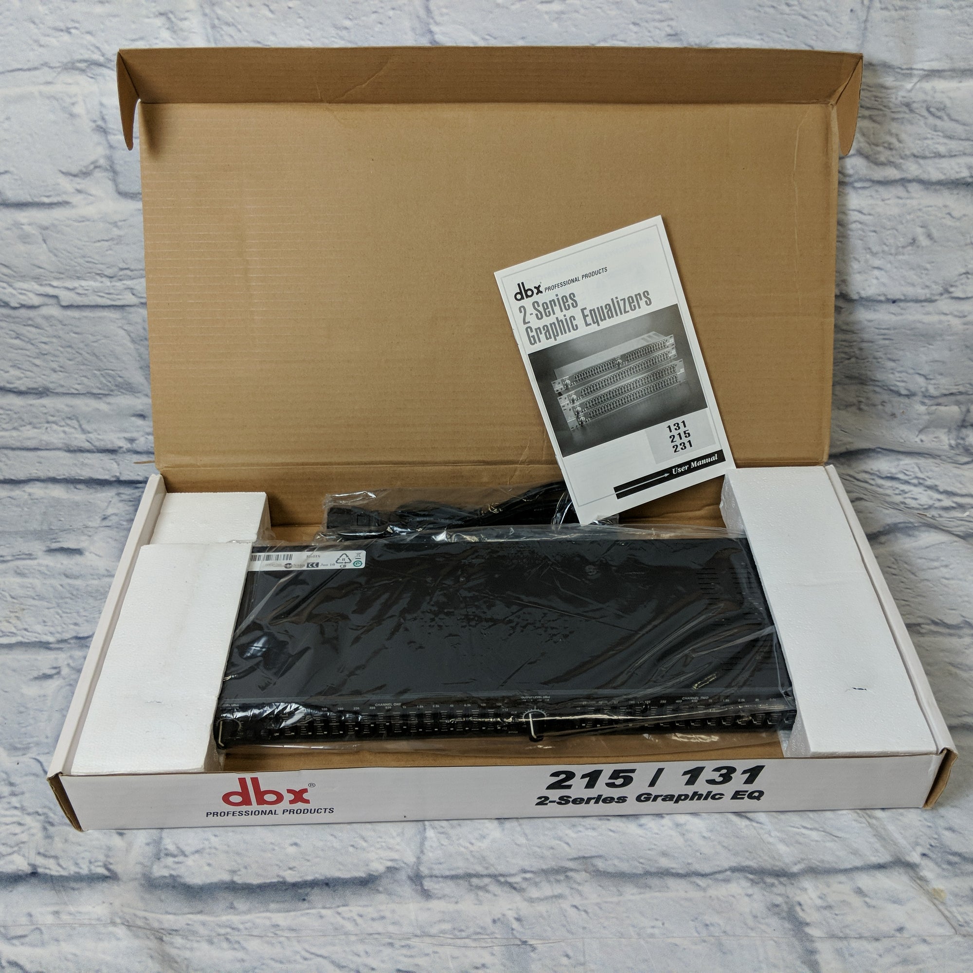 DBX 215 Dual 15-Band Graphic Equalizer unwrapped in Original Box