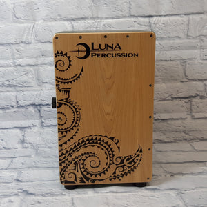 Luna LPC GRN Cajon Green with laser engraved design - comes with bag
