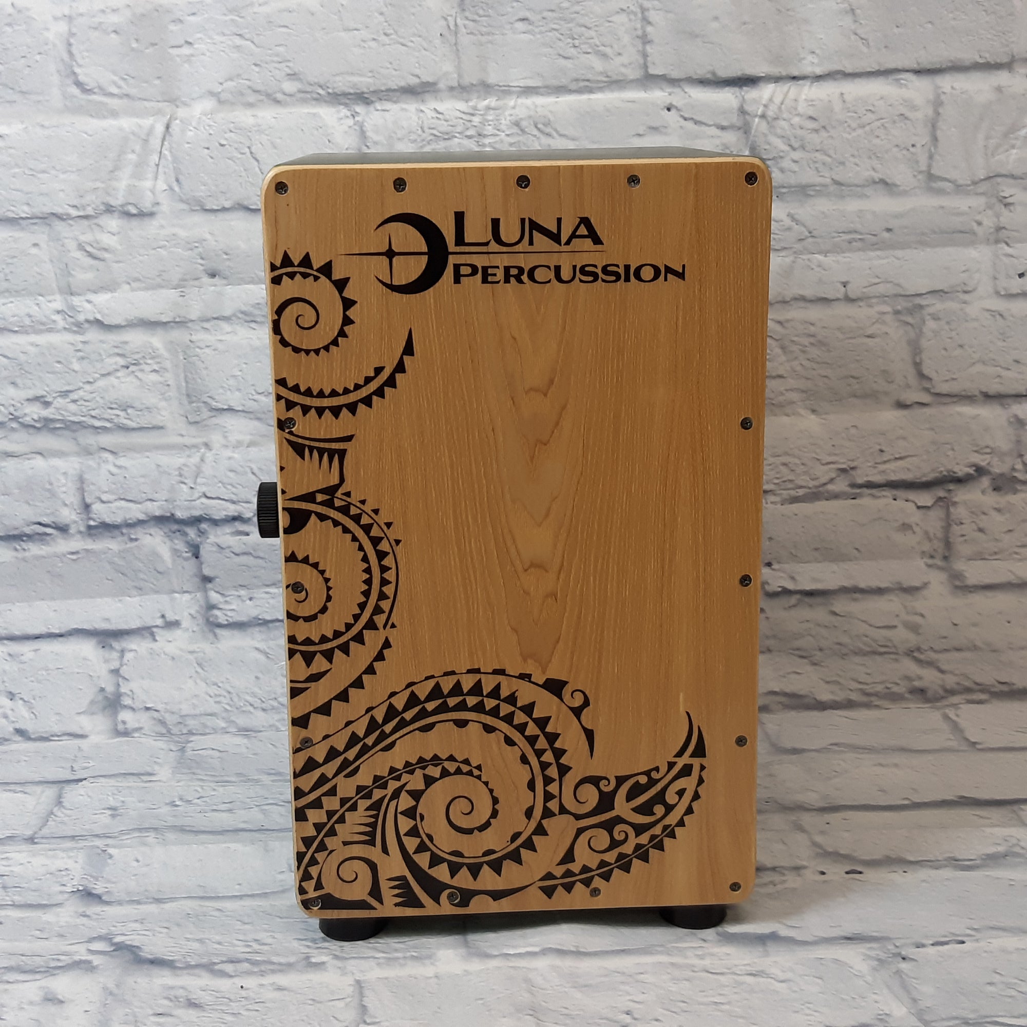Luna LPC GRN Cajon Green with laser engraved design - comes with bag
