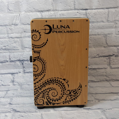 Luna LPC GRN Cajon Green with laser engraved design - comes with bag