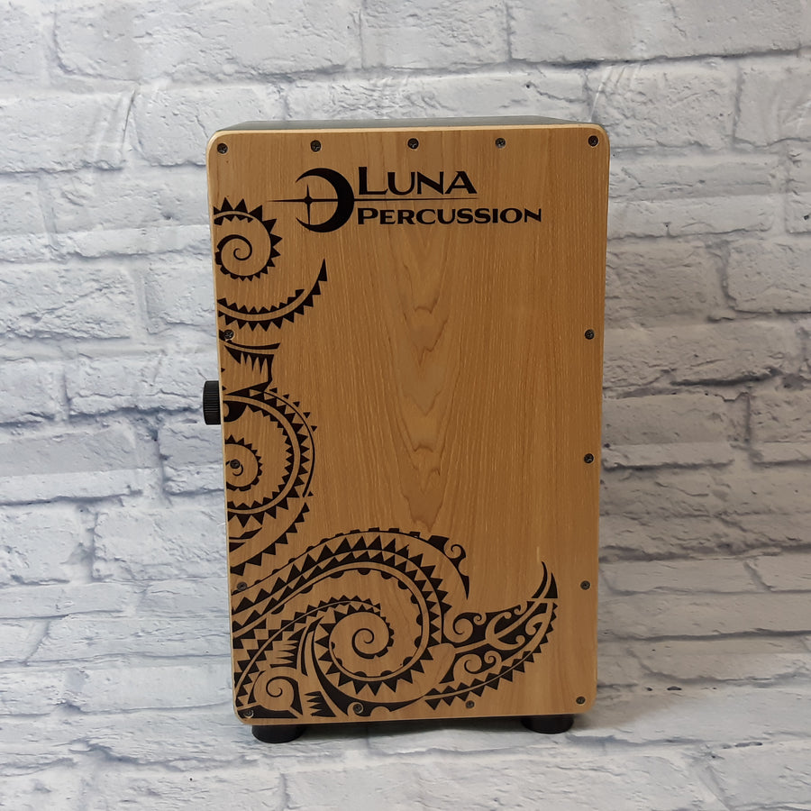 Luna LPC GRN Cajon Green with laser engraved design - comes with bag