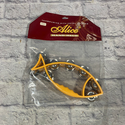 Alice Yellow Fish Hand-Held Tambourine