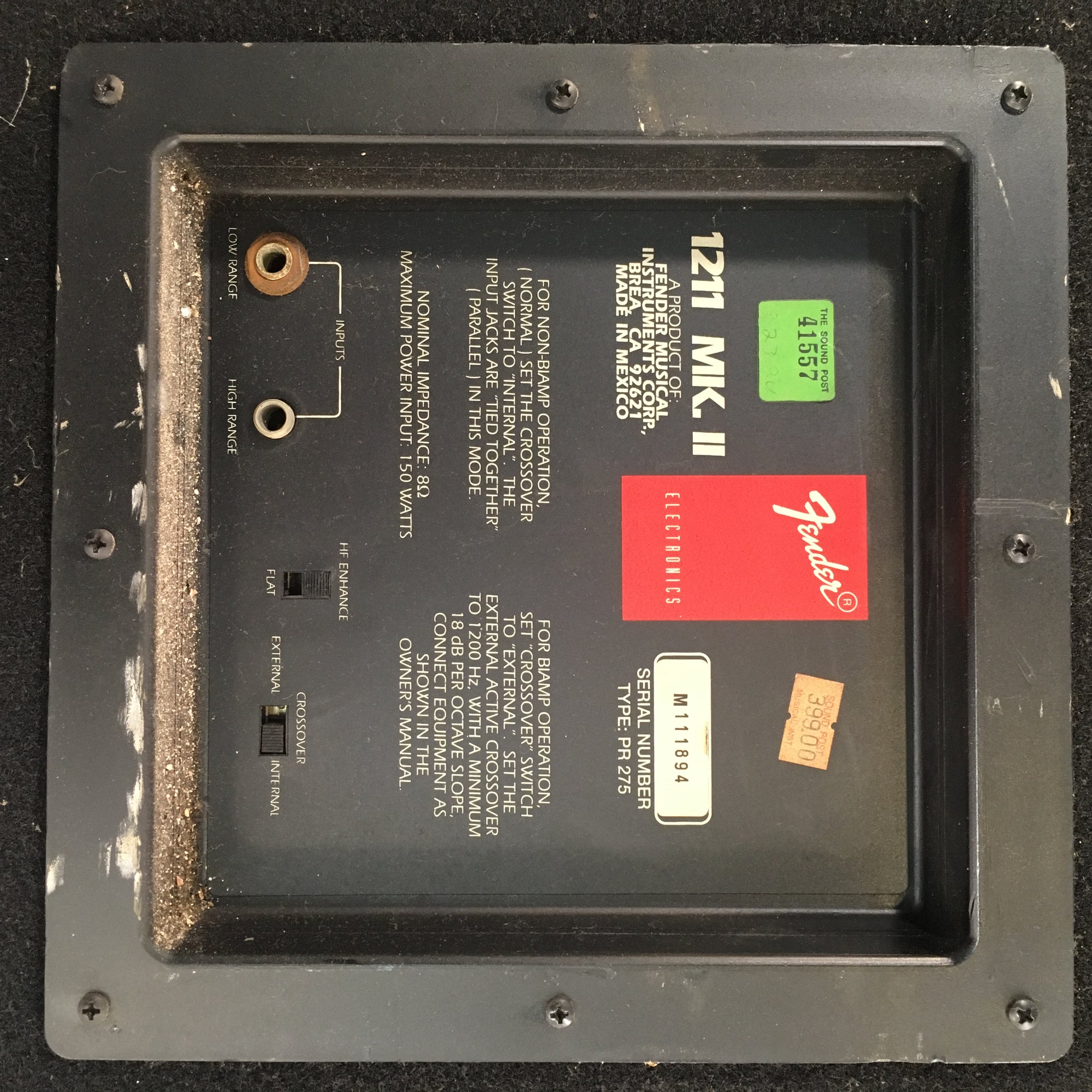 Fender 1211 MK II 150w 8ohm 15in x 1in Passive Speaker Cab