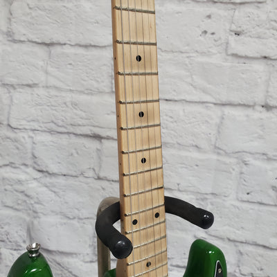 Unknown Strat Style Electric Guitar Trans Green
