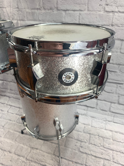 Ultraphonic UP-C 3 Piece Standing Cocktail Drum Kit Silver Sparkle