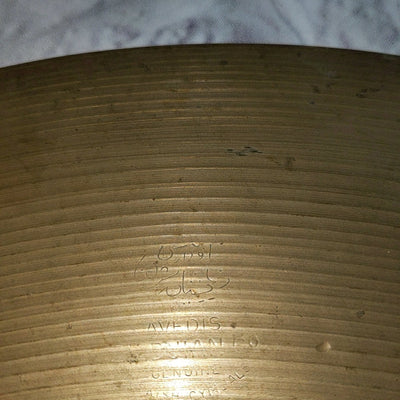 Zildjian Vintage Ride 20 Keyholed and Dented Ride Cymbal