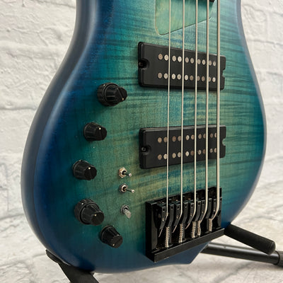Sire Marcus Miller M7 Left-Handed 5-String Electric Bass - Transparent Blue w/ Gig Bag