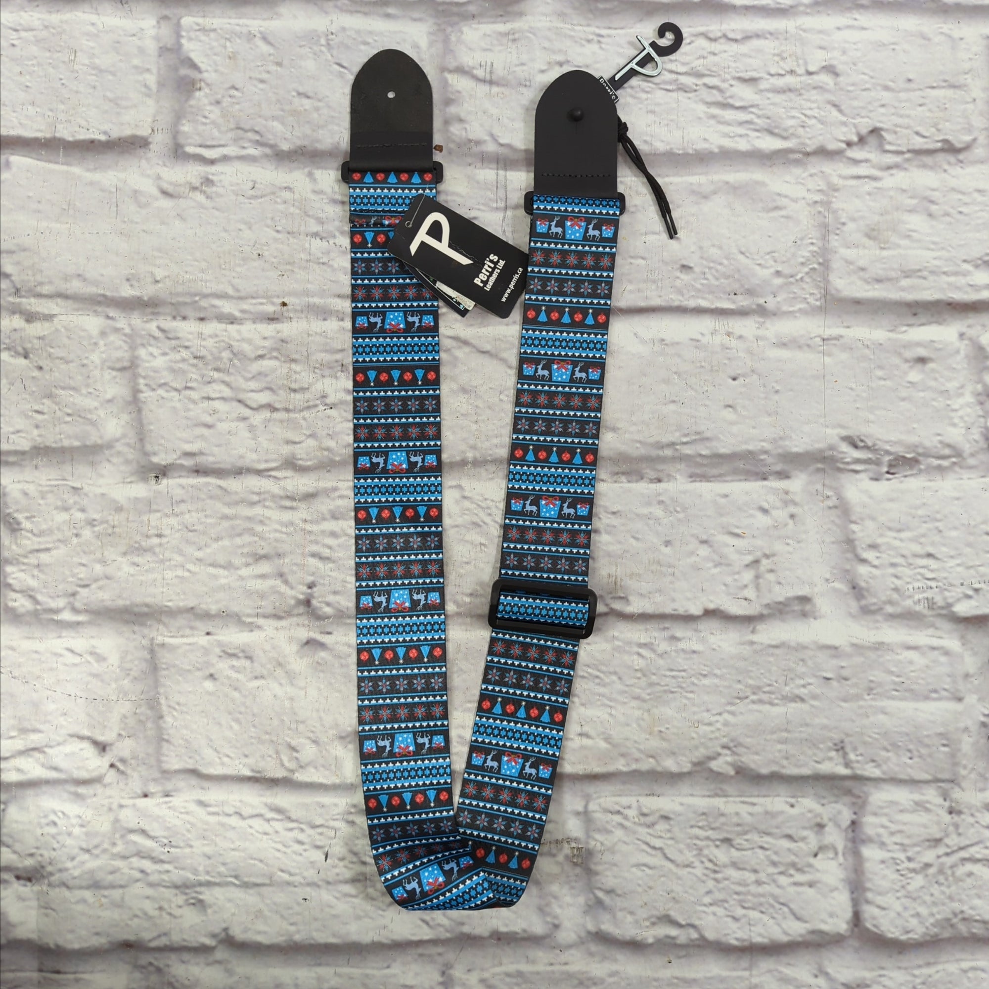 Perri's Leathers Ugly Christmas Sweater Party Guitar Straps (lpcp-6857) Frozen