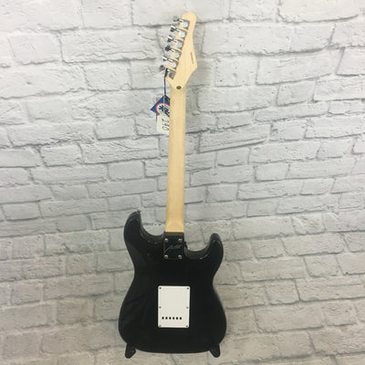 Austin AST100 Lefty Electric Guitar in Black