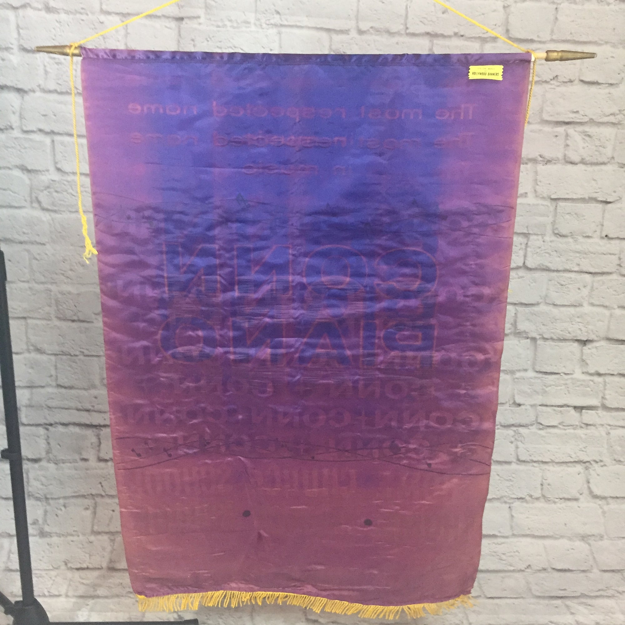 Vintage Conn Piano Banner Flag