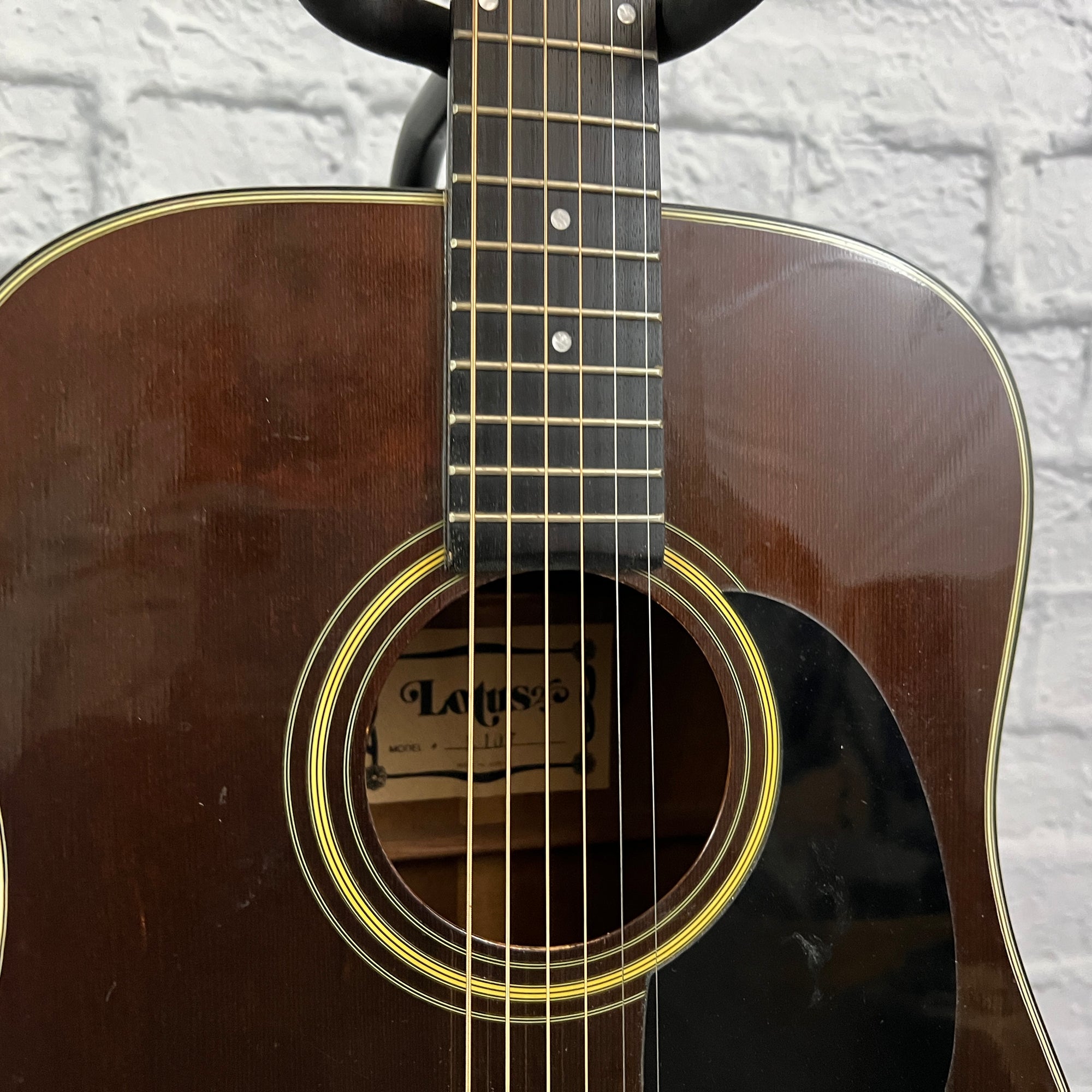 Vintage MIK Lotus L-107 Acoustic Guitar w/ Chipboard Case