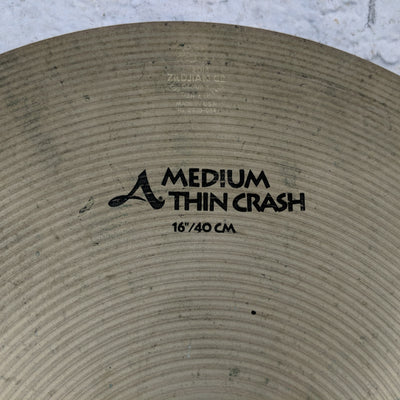 Zildjian A Series 16" Medium Thin Crash Cymbal (cracked)